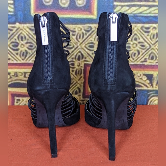 BCBGeneration Caliko Women's Size 7.5 M Black Suede High Heel Strappy Shoes - Picture 3 of 6